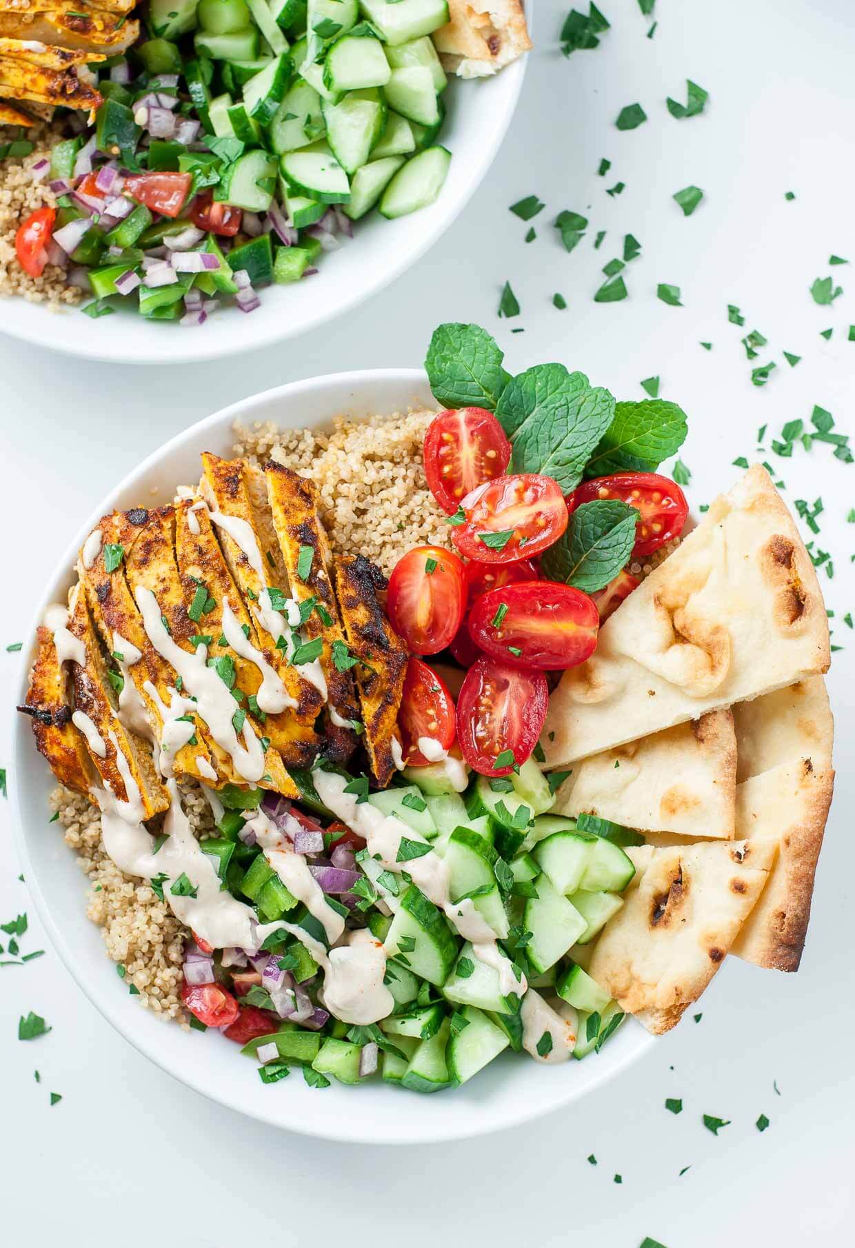 14. Healthy Chicken Shawarma Quinoa Bowls 