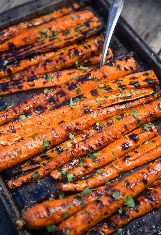 Grilled Carrots with a Honey Brown Sugar Glaze