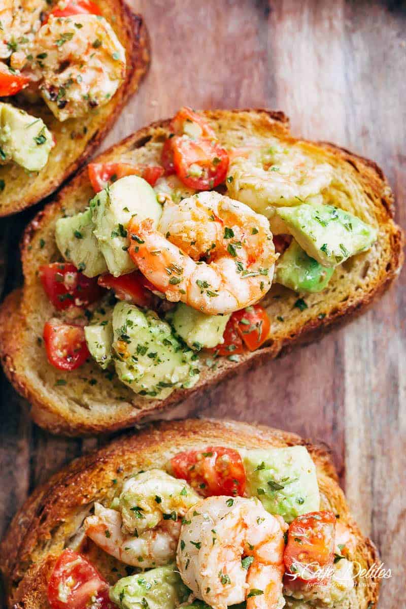 #6 Shrimp Avocado Garlic Bread